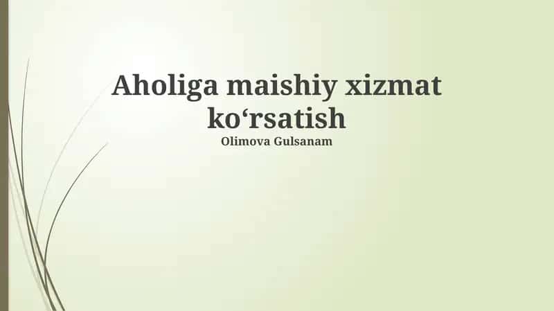 Tibbiy yordam xizmatlari