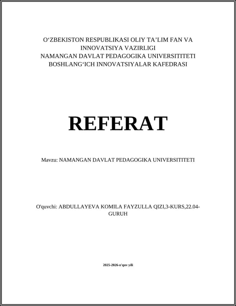Namangan Davlat Pedagogika Universiteti