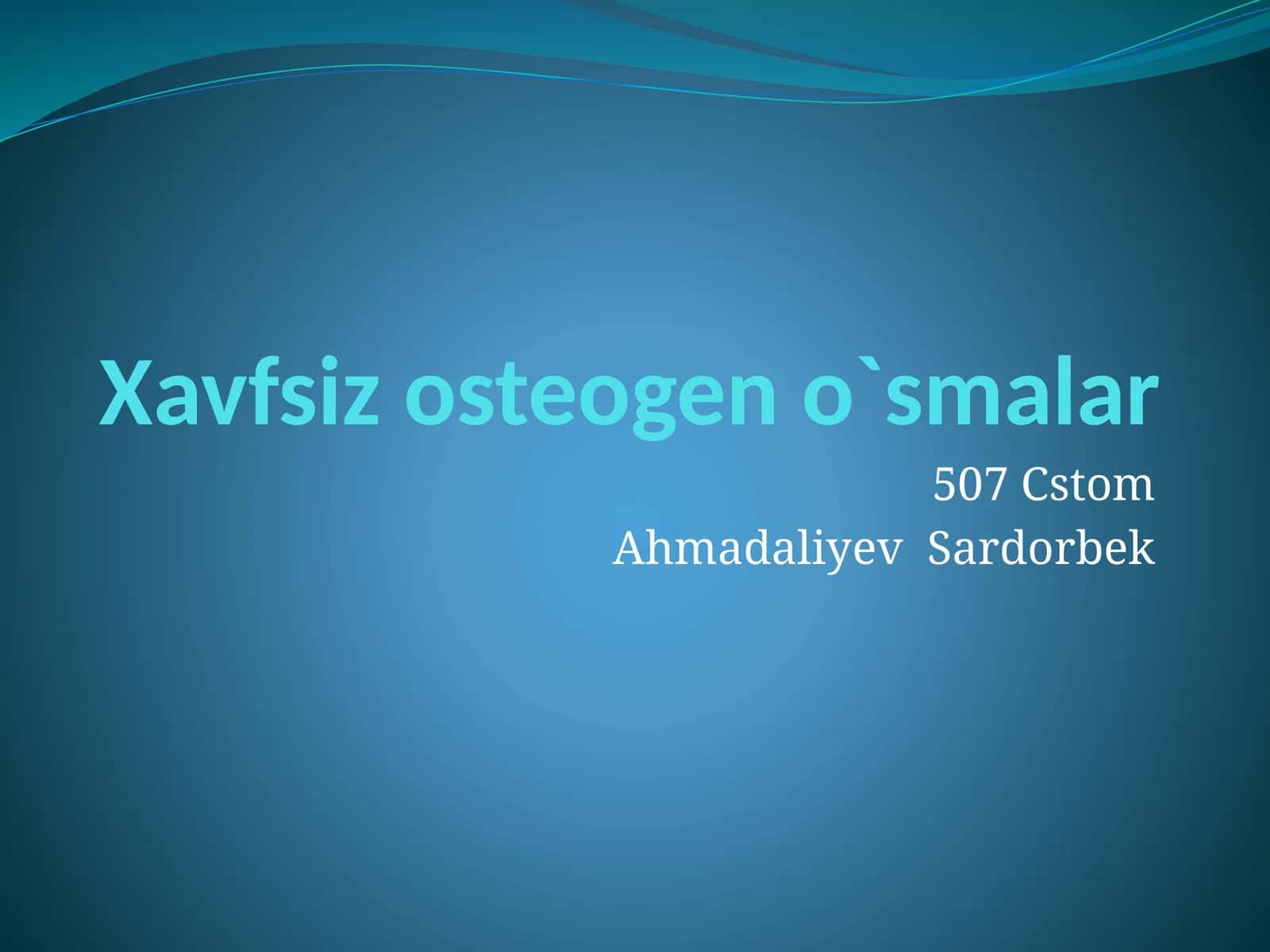 Yuz jag' sohasida xavfsiz osteogen o'smalar