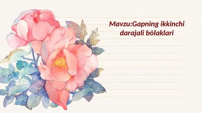 Gapning ikkinchi darajali bo’laklari