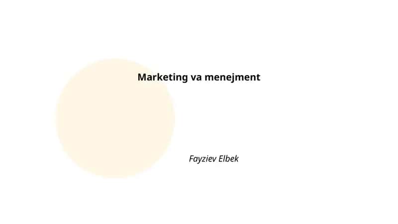 Marketing va menejment