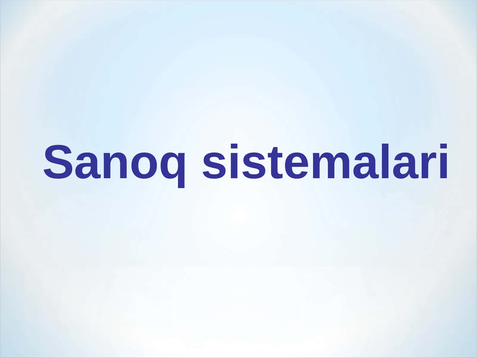 Sanoq sistemalari