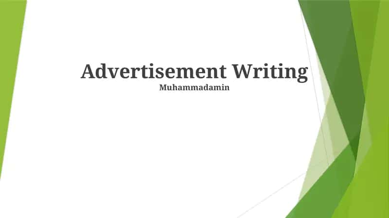 Advertisement Writing