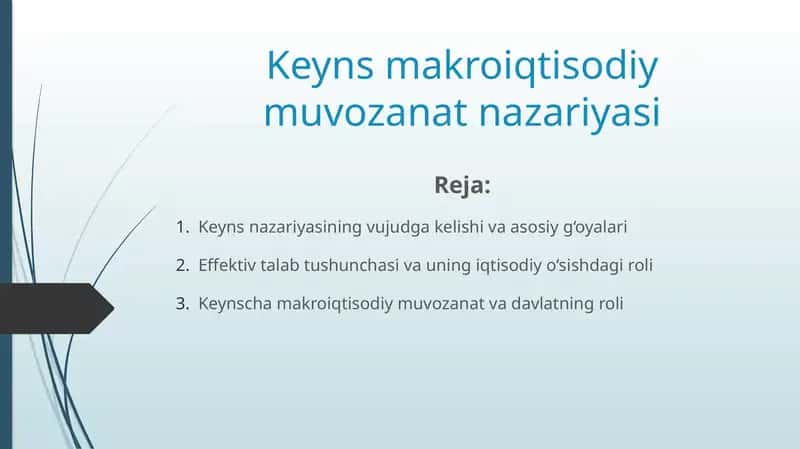 Keyns makroiqtisodiy muvozanat nazariyasi