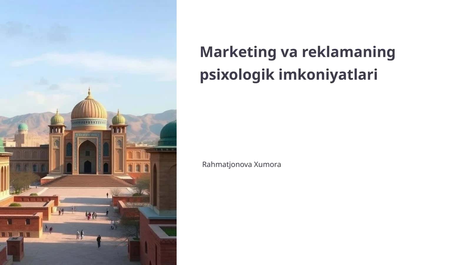 Marketing va reklamaning psixologik imkoniyatlari