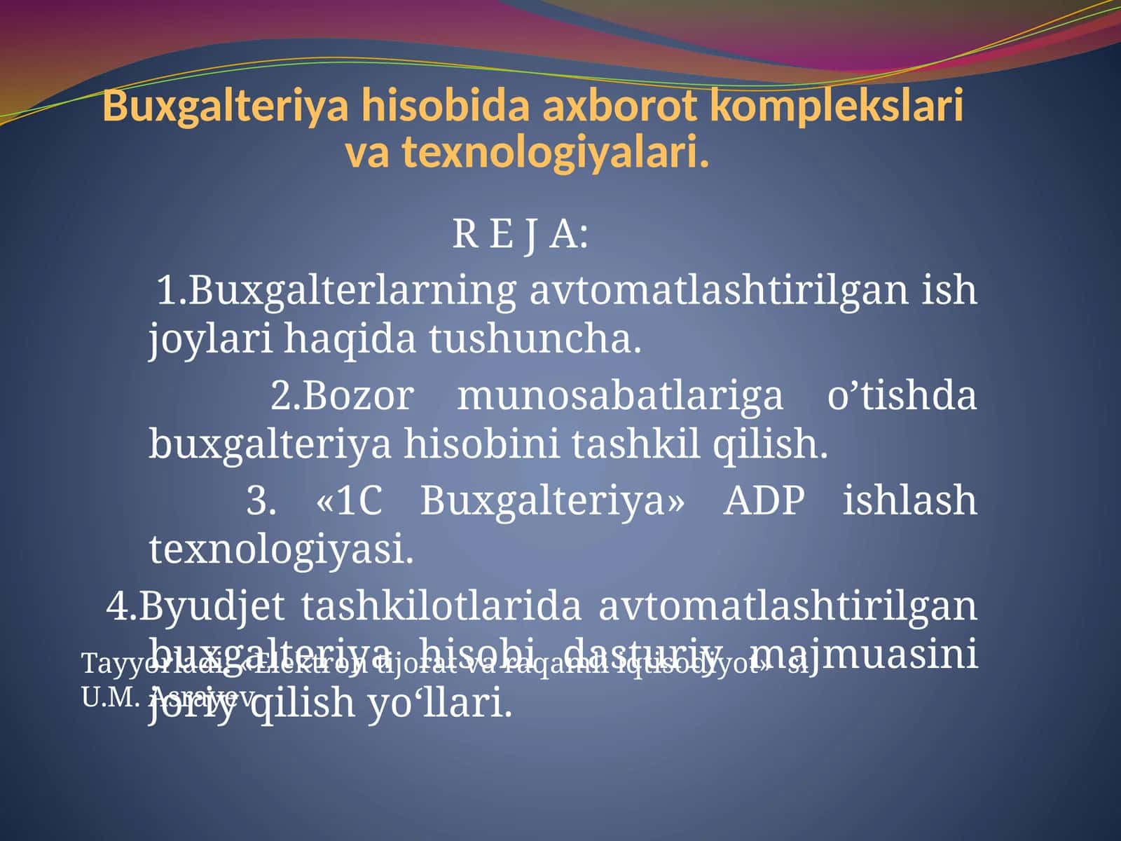 Avtomatlashtirilgan ish joylari (BAIJ)