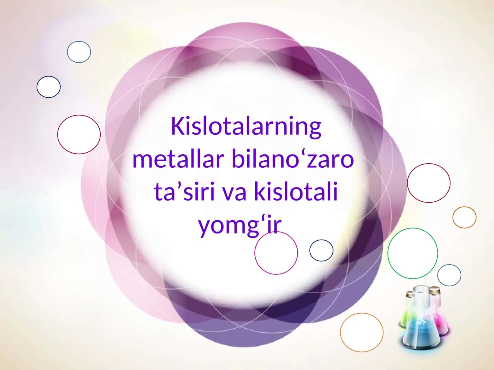 Kislotalarning metallar bilanoʻzaro taʼsiri va kislotali yomgʻir