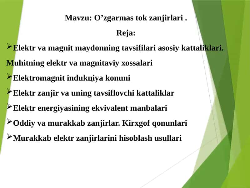 O’zgarmastokzanjirlari