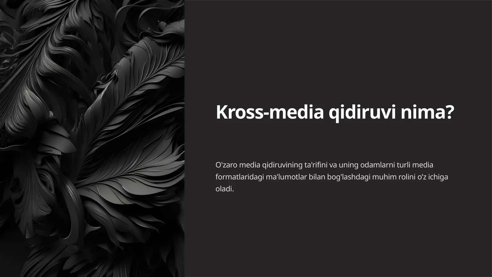 Kross-media qidiruvi. O'zaro media qidiruv: chegaralarni o'rganish