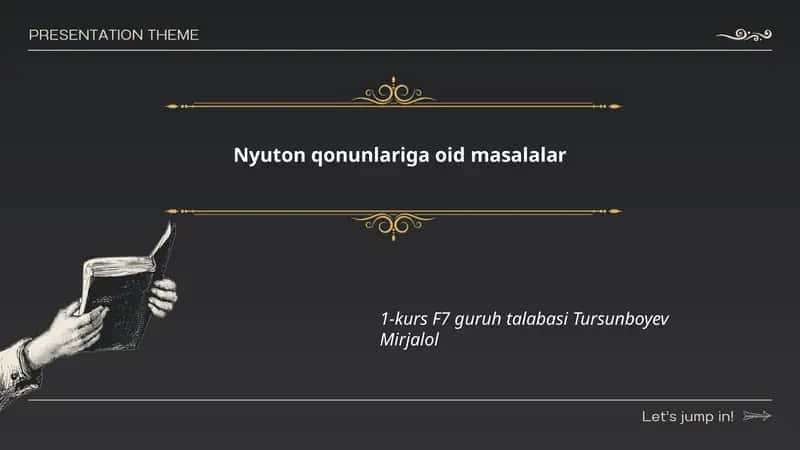 Nyuton qonunlariga oid masalalar