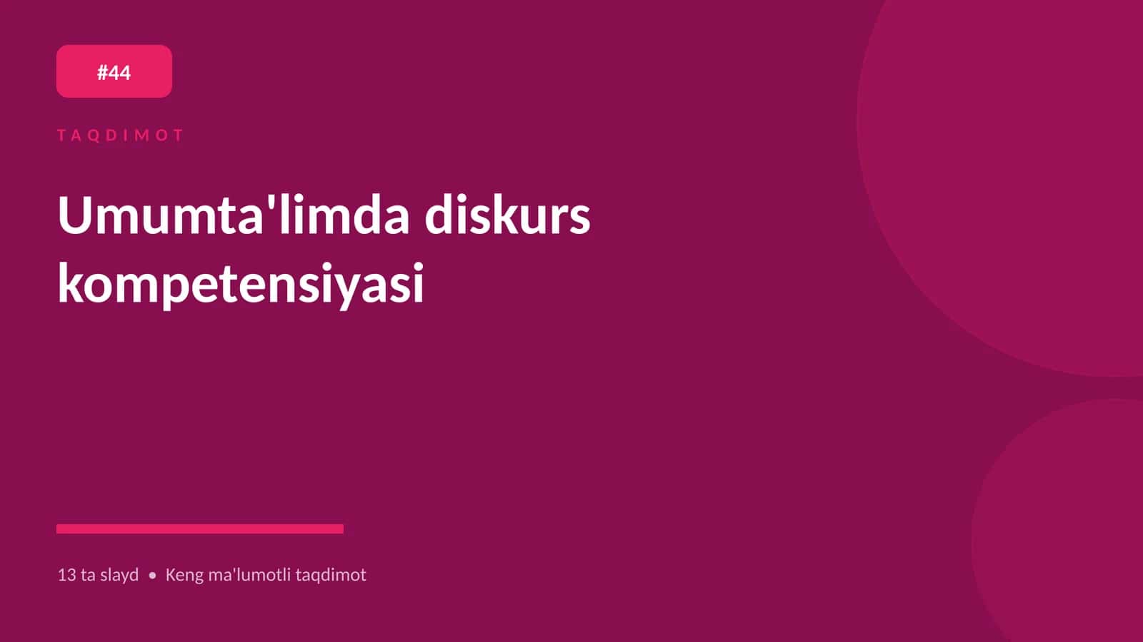 Umumta'limda diskurs kompetensiyasi