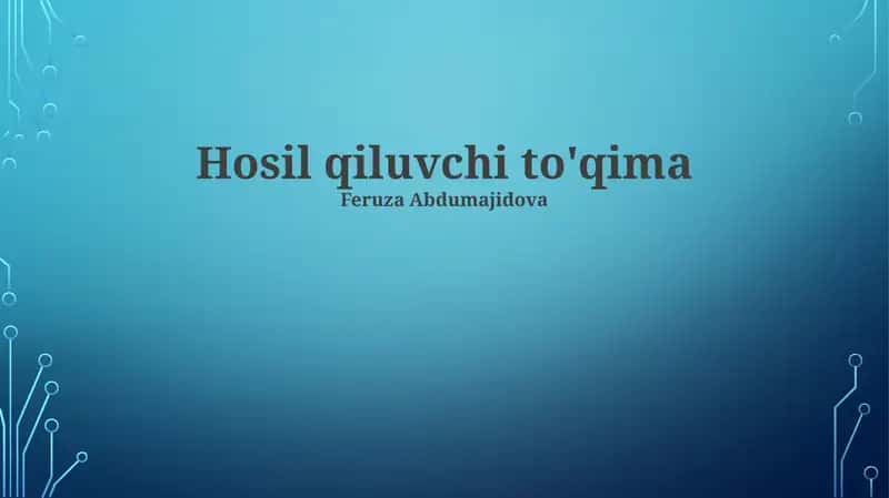 Hosil qiluvchi to'qima