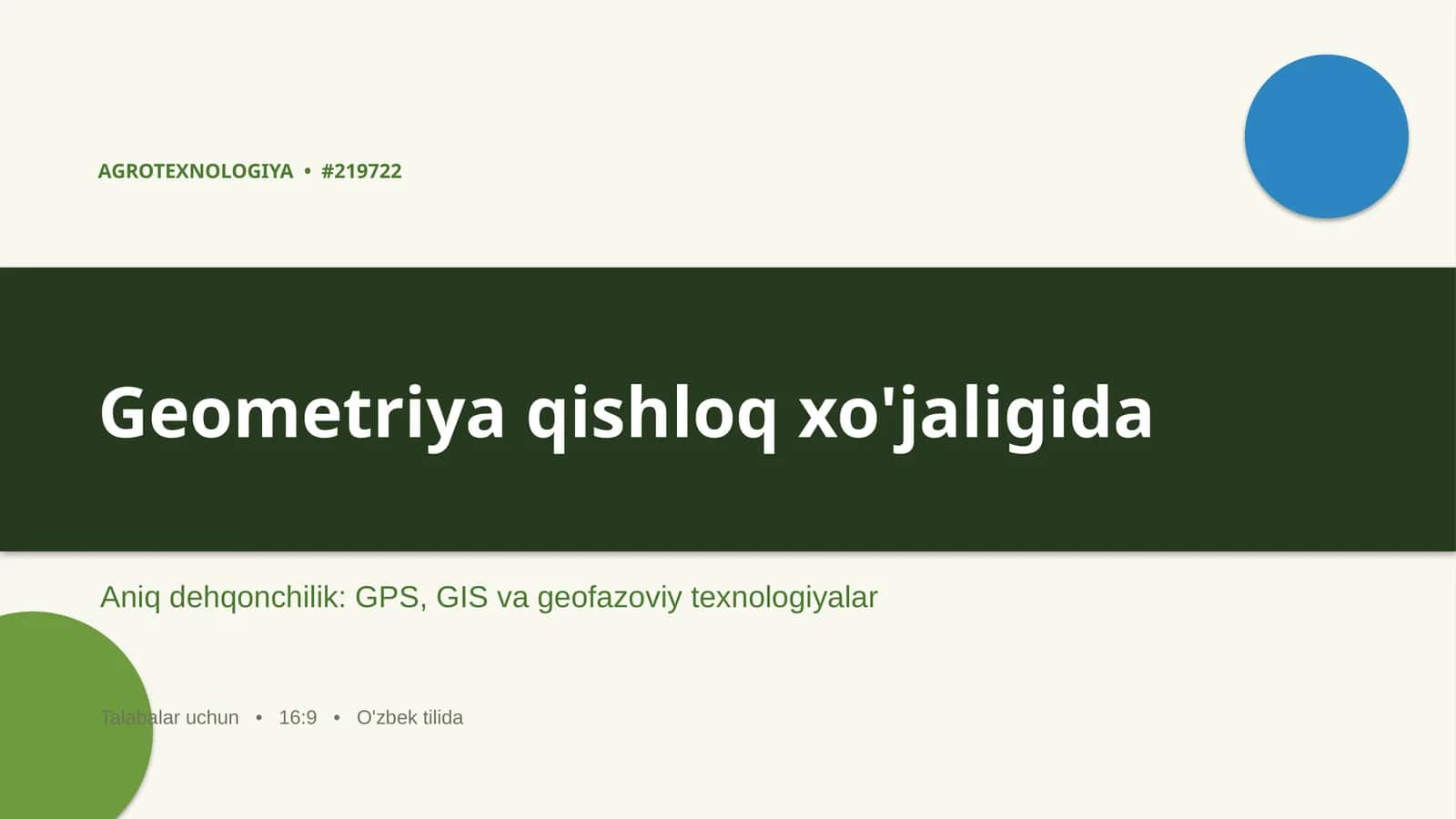 AGROTEXNOLOGIYA • #219722