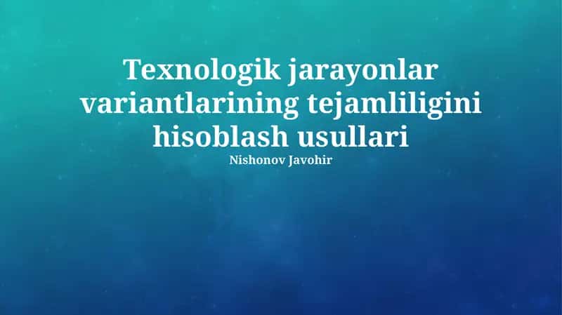 Xarajatlarni Tahlil Qilish va Modellaştirish