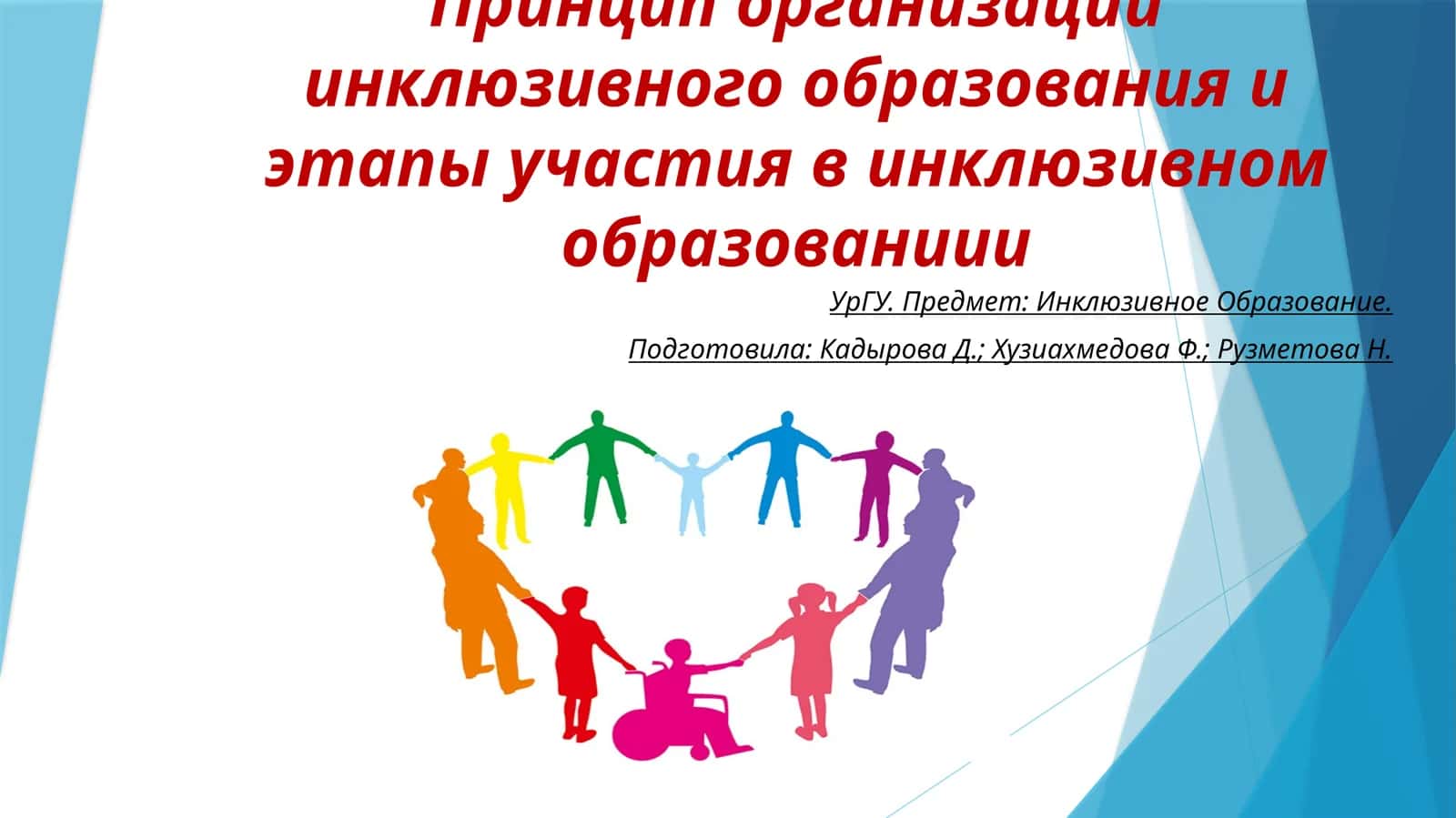 Принцип организации инклюзивного образования и этапы участия в инклюзивномобразованиии