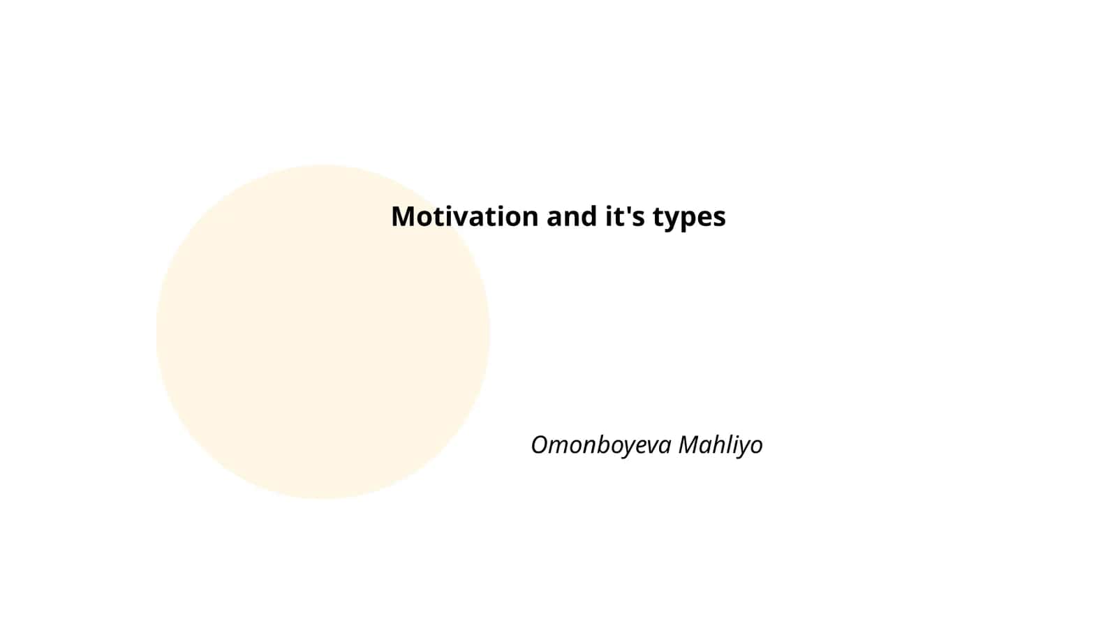 Motivation and it's types