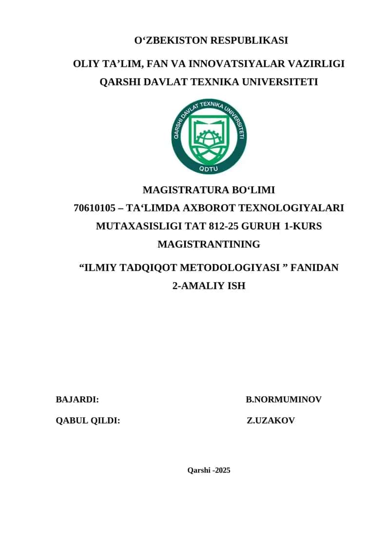 Ilmiy-tadqiqotning tadqiqot bosqichi
