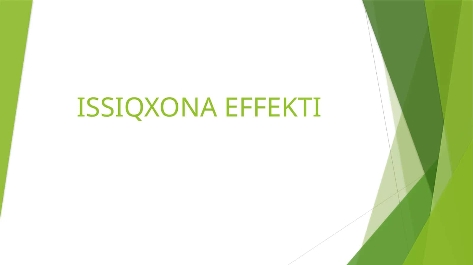 ISSIQXONA EFFEKTI