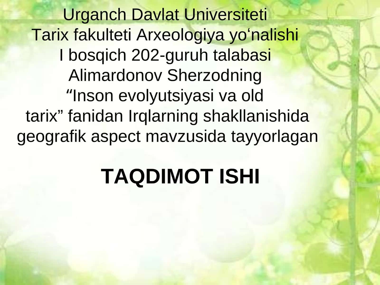 Inson evolyutsiyasi va oldi tarix