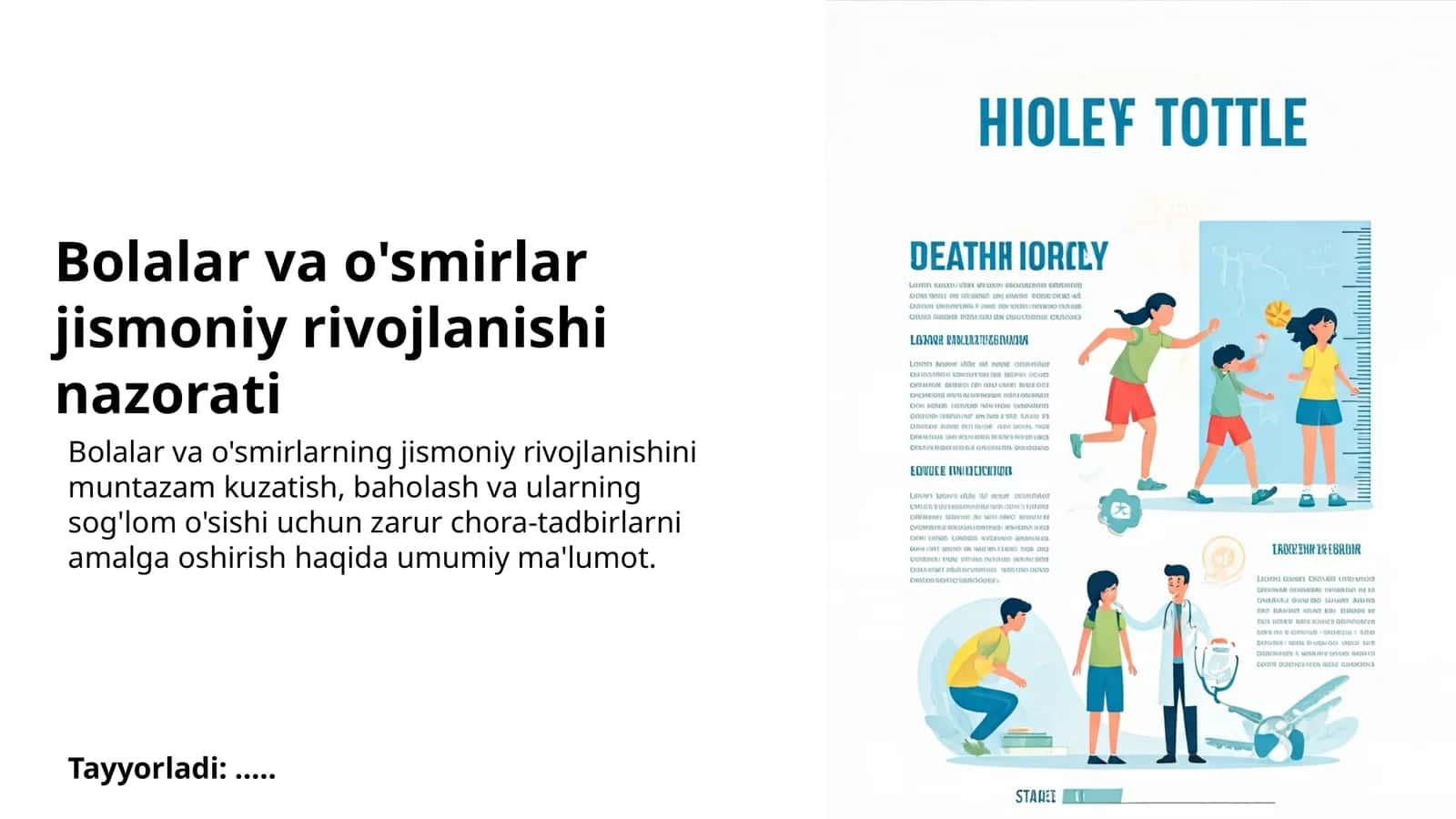 Bolalar va o'smirlar jismoniy rivojlanishi nazorati