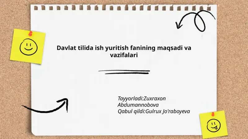 Davlat tilida ish yuritish fanining maqsadi va vazifalari