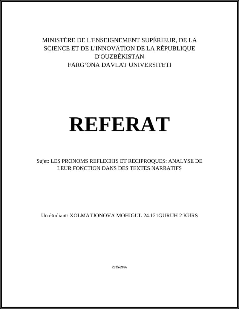 Pronoms réfléchis et réciproques dans des textes narratifs