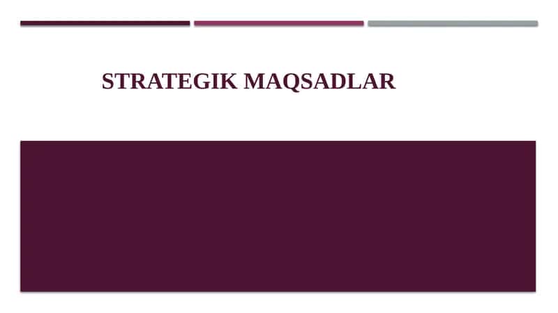 Strategik maqsadlar