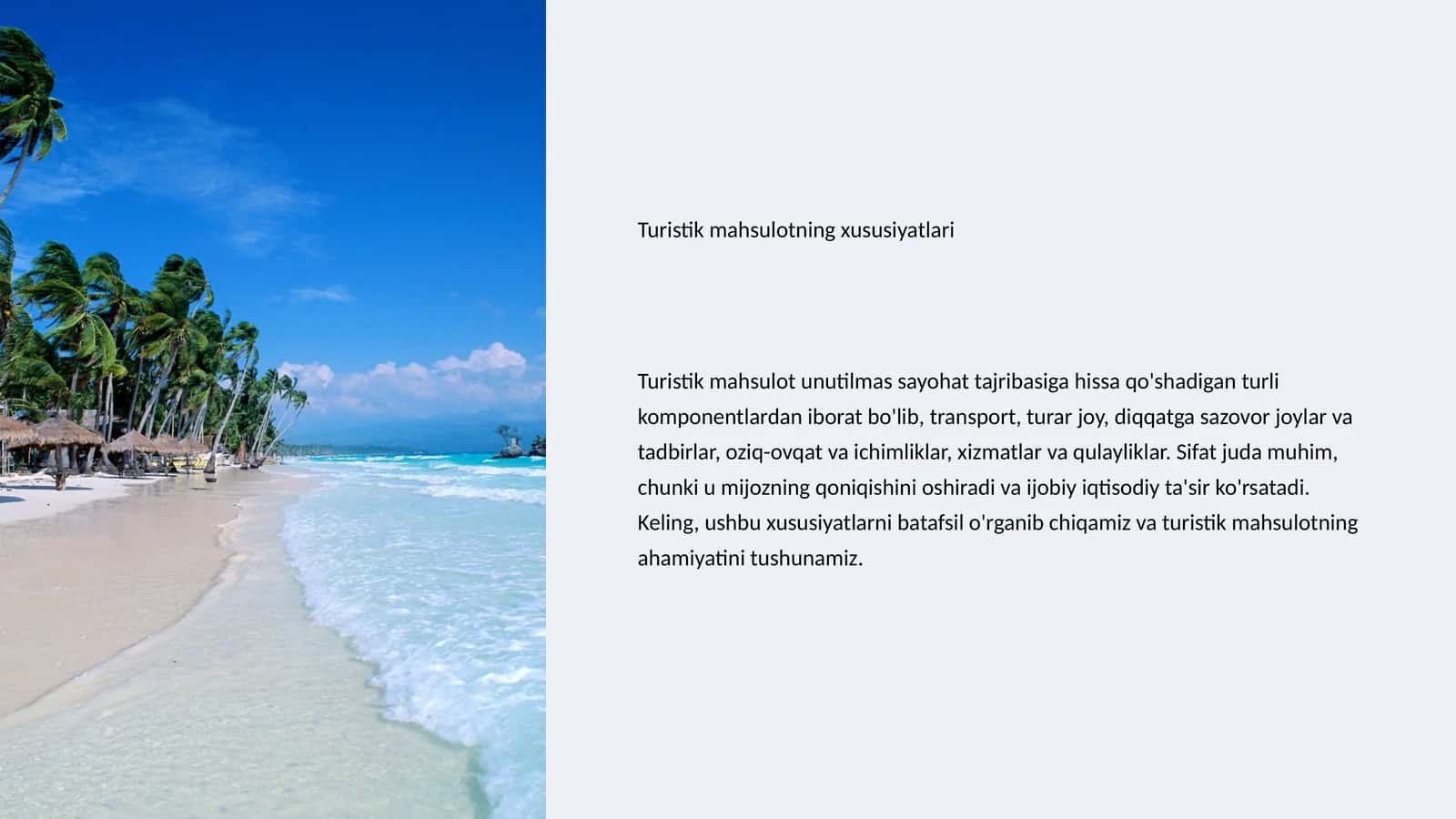 Turistik mahsulotning xususiyatlari