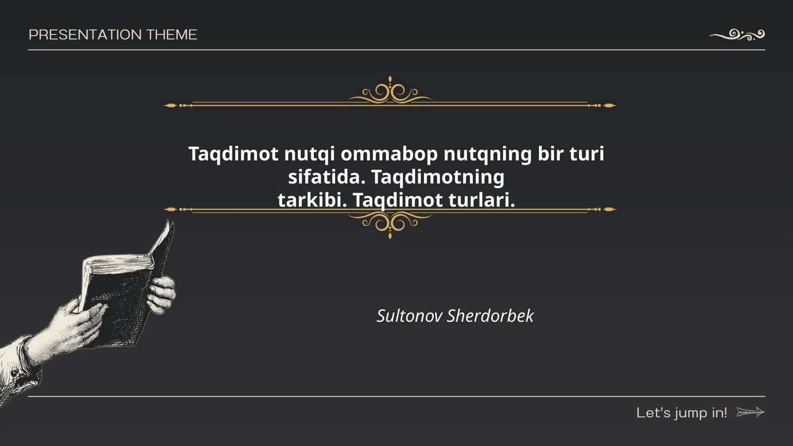 Taqdimot nutqi ommabop nutqning bir turi sifatida
