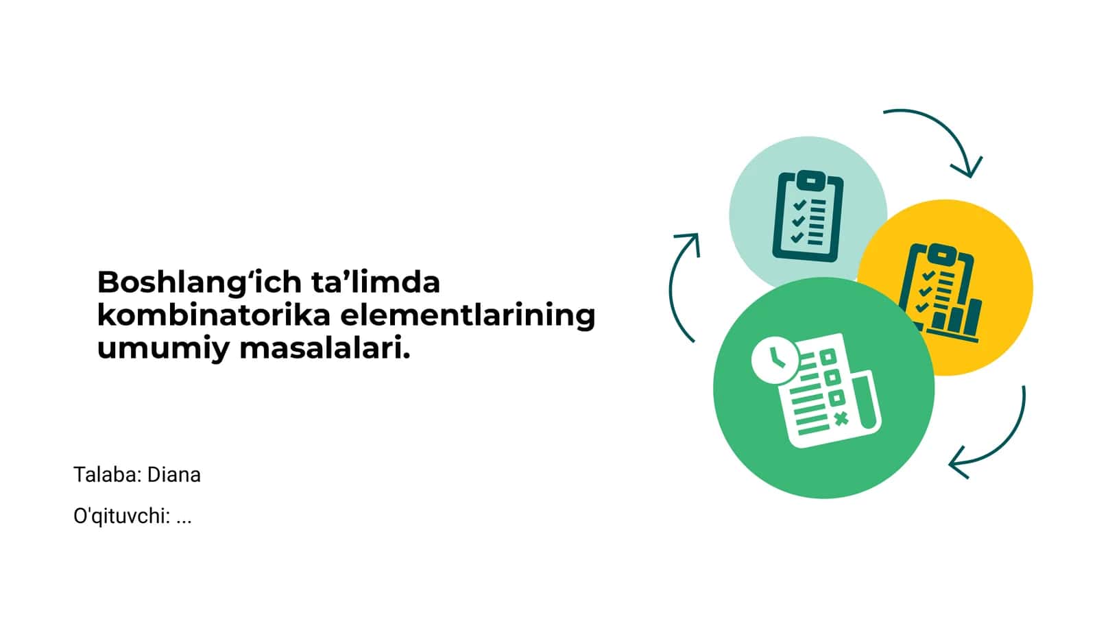 Kombinatorika elementlarining umumiy masalalari