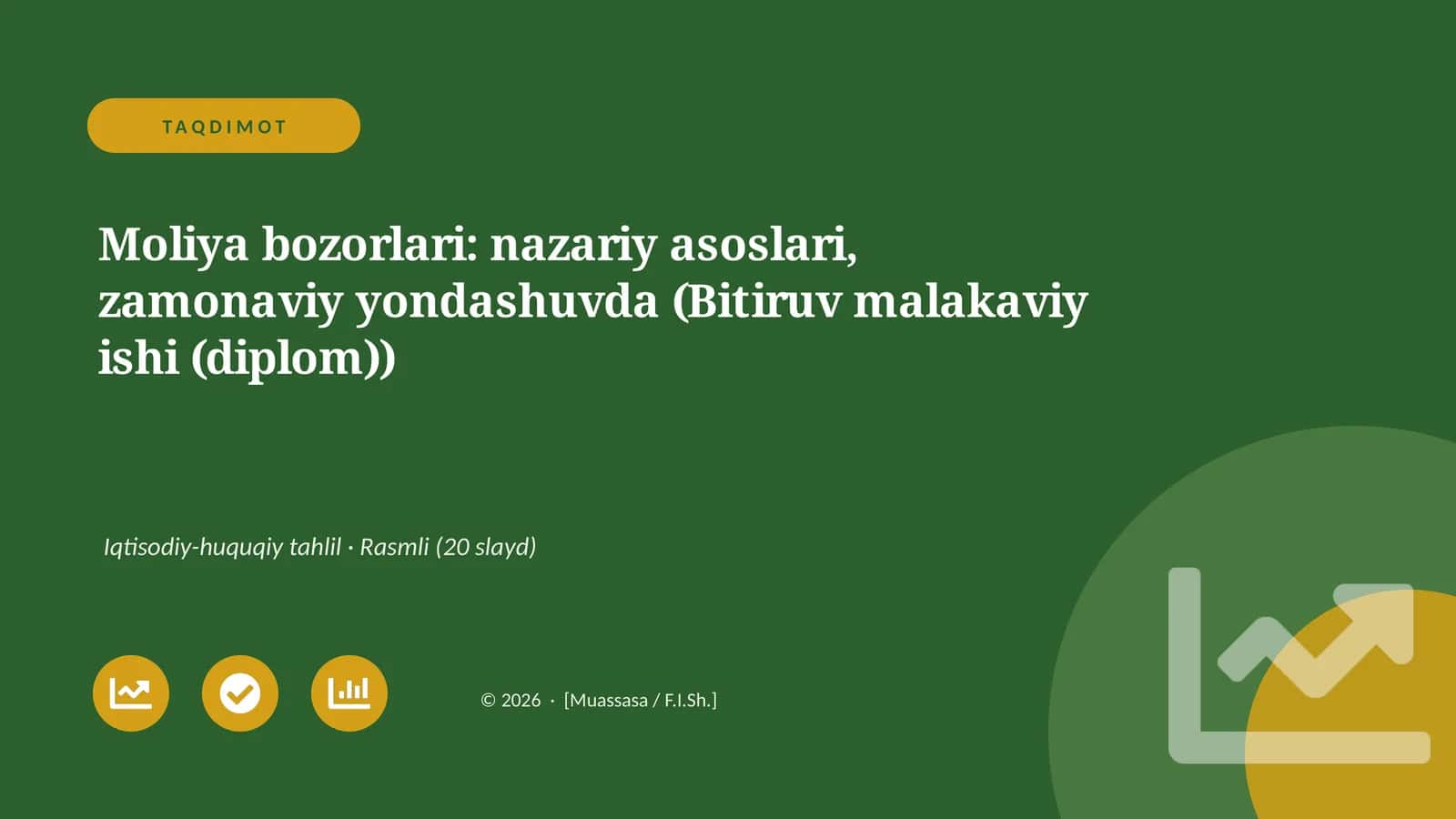 Moliya bozorlari: nazariy asoslari, zamonaviy yondashuvda (Bitiruv malakaviy ishi (diplom))