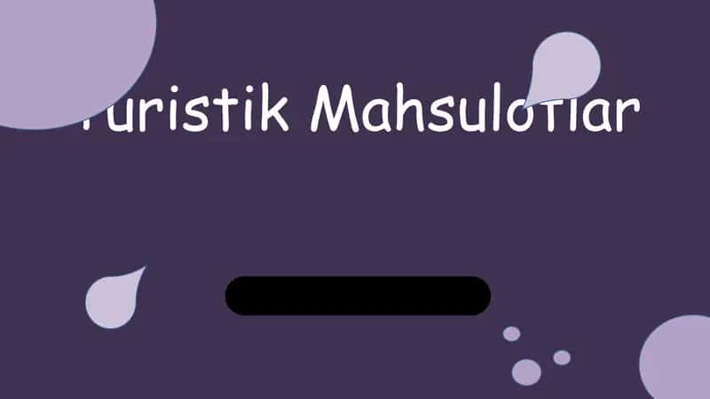 Turistik Mahsulotlar