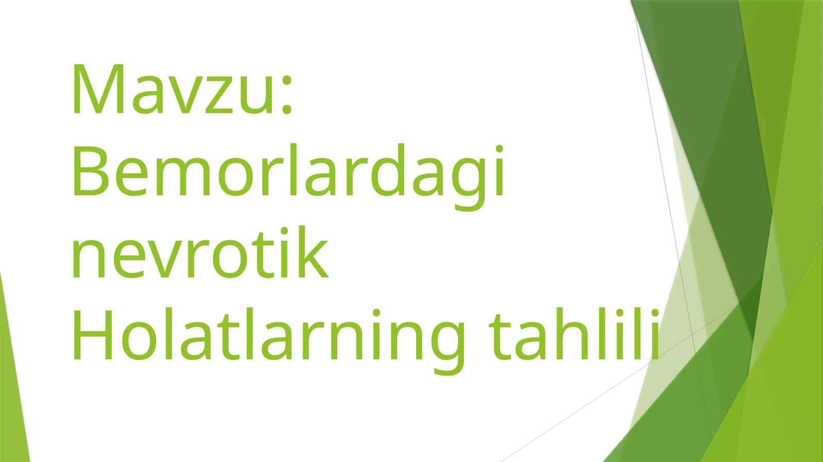 BemorlardaginevrotikHolatlarning tahlili