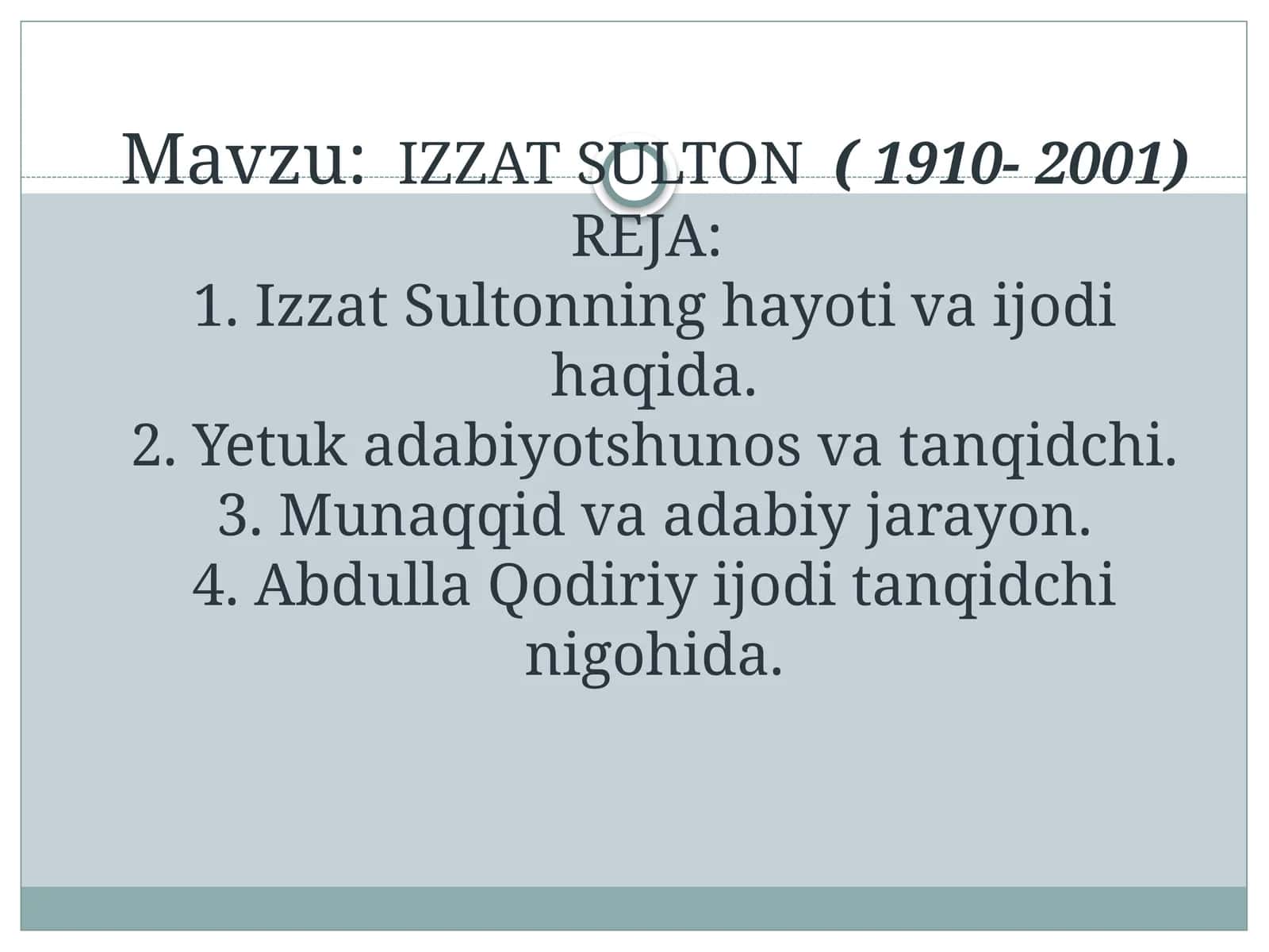 IZZAT SULTON ( 1910- 2001)