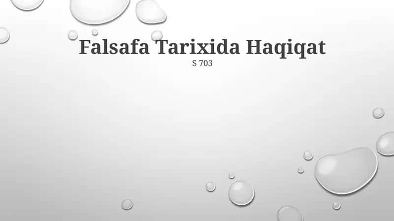 Falsafa Tarixida Haqiqat