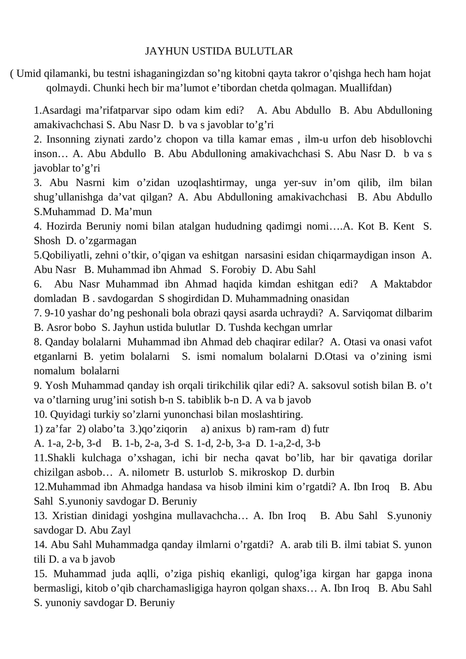 JAYHUN USTIDA BULUTLAR