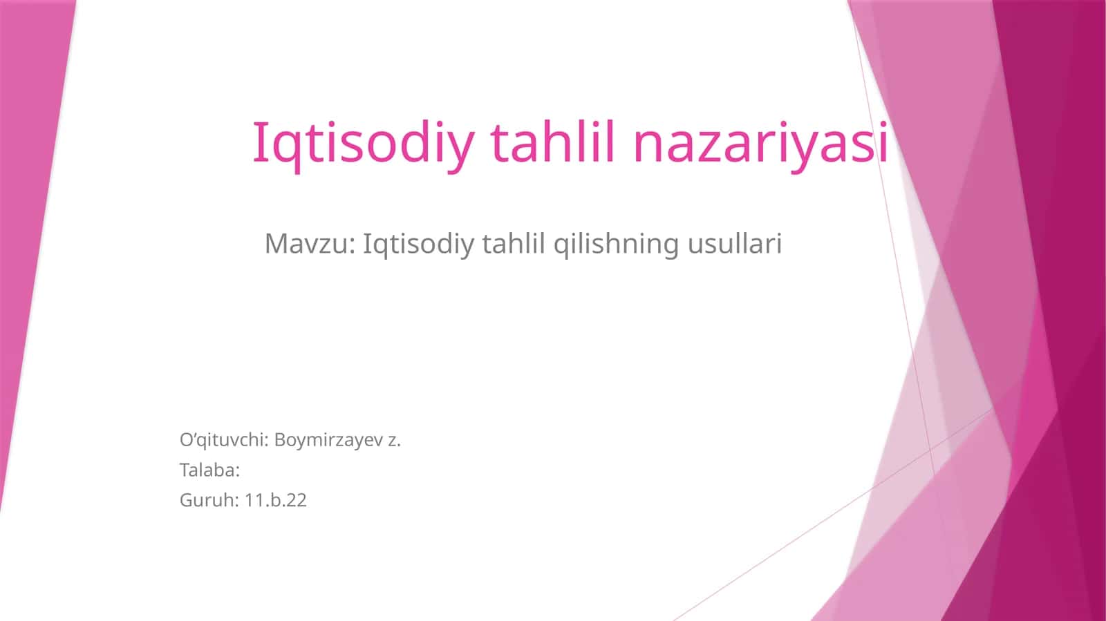 Iqtisodiy tahlil nazariyasi