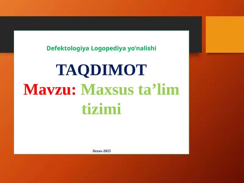 Maxsus ta’lim tizimi
