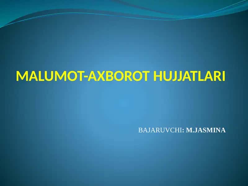 Maʼlumot -axborot hujjatlari