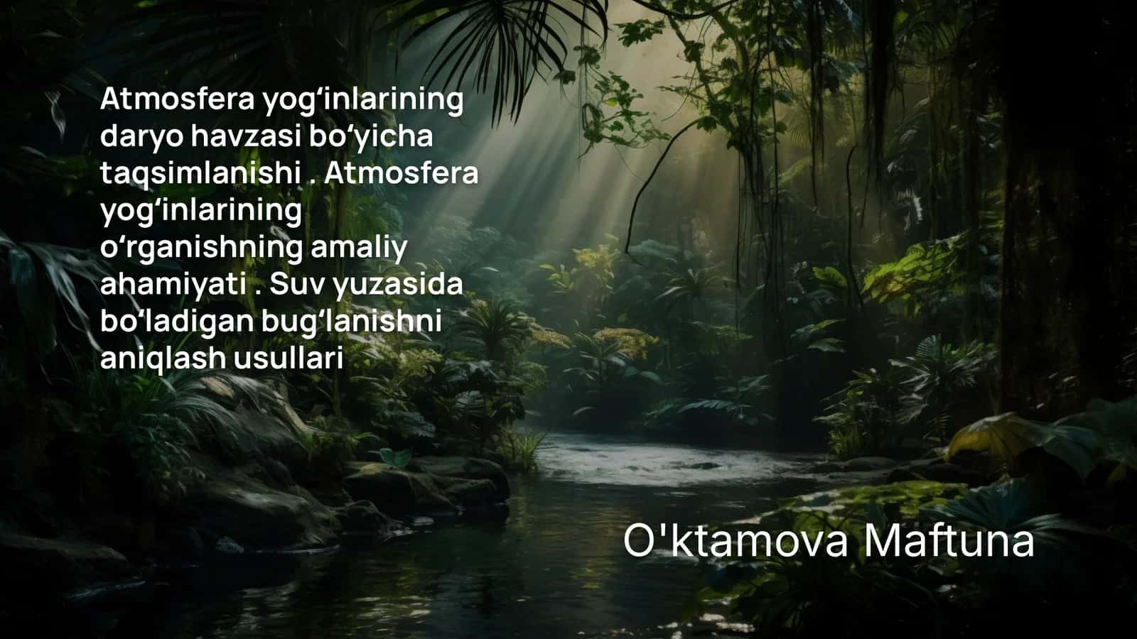 Atmosfera yogʻinlarining taqsimlanishi