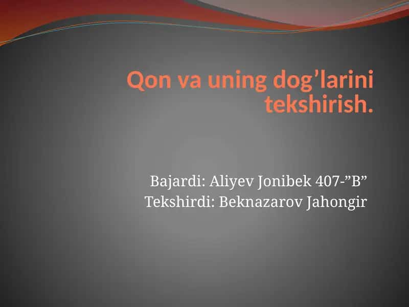 Qon va uning izlarini topish