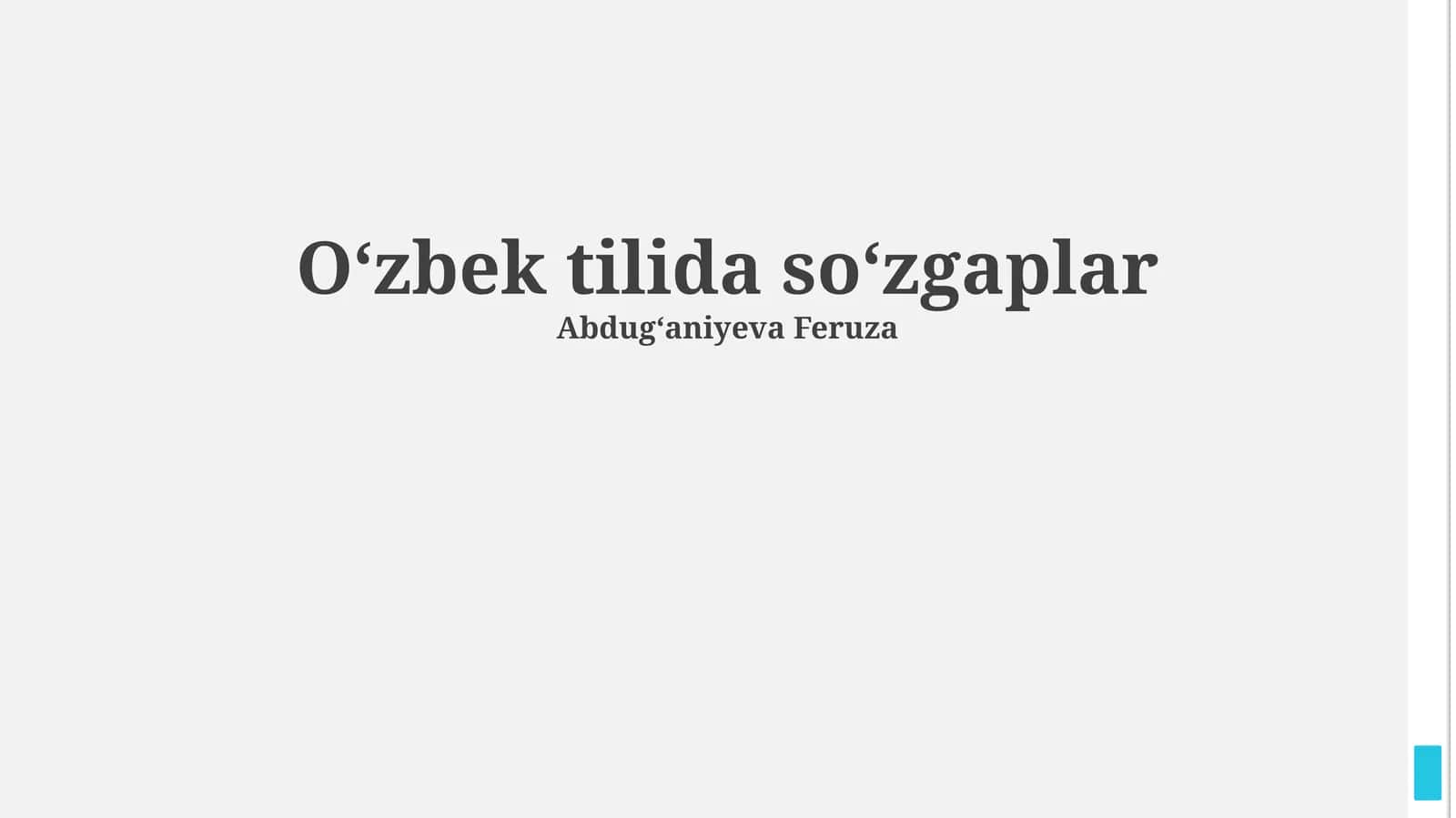 Oʻzbek tilida soʻzgaplar