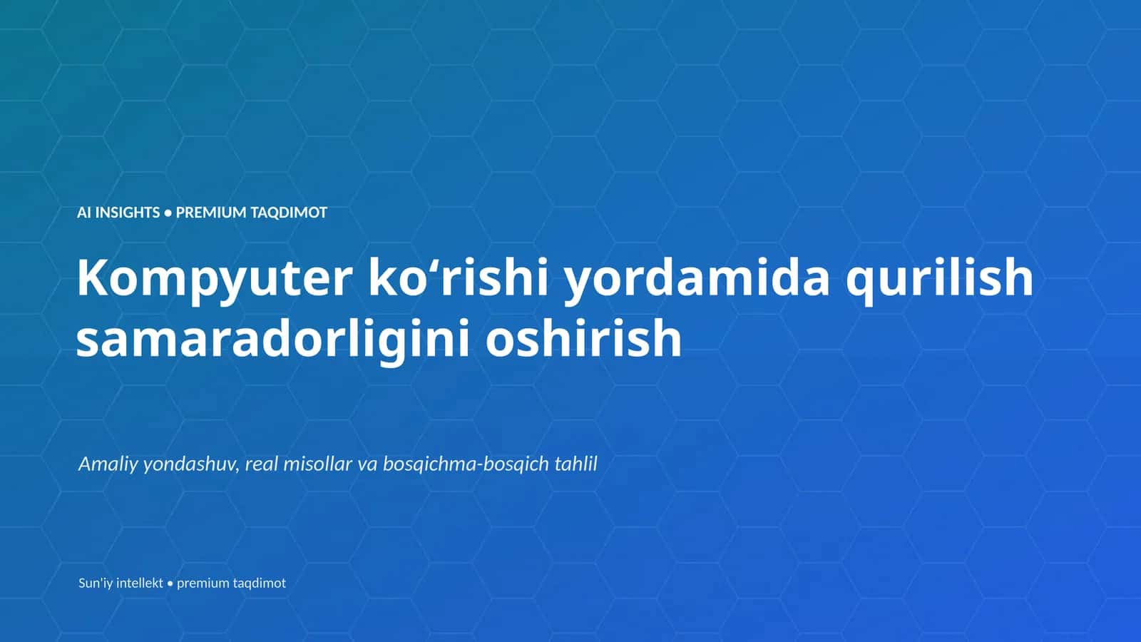 Sun'iy intellekt • premium taqdimot