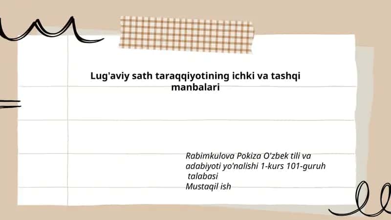 O'zbek tili va adabiyoti yo'nalishi