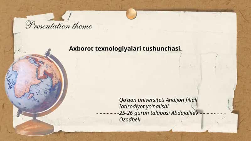 Axborot texnologiyalari tushunchasi