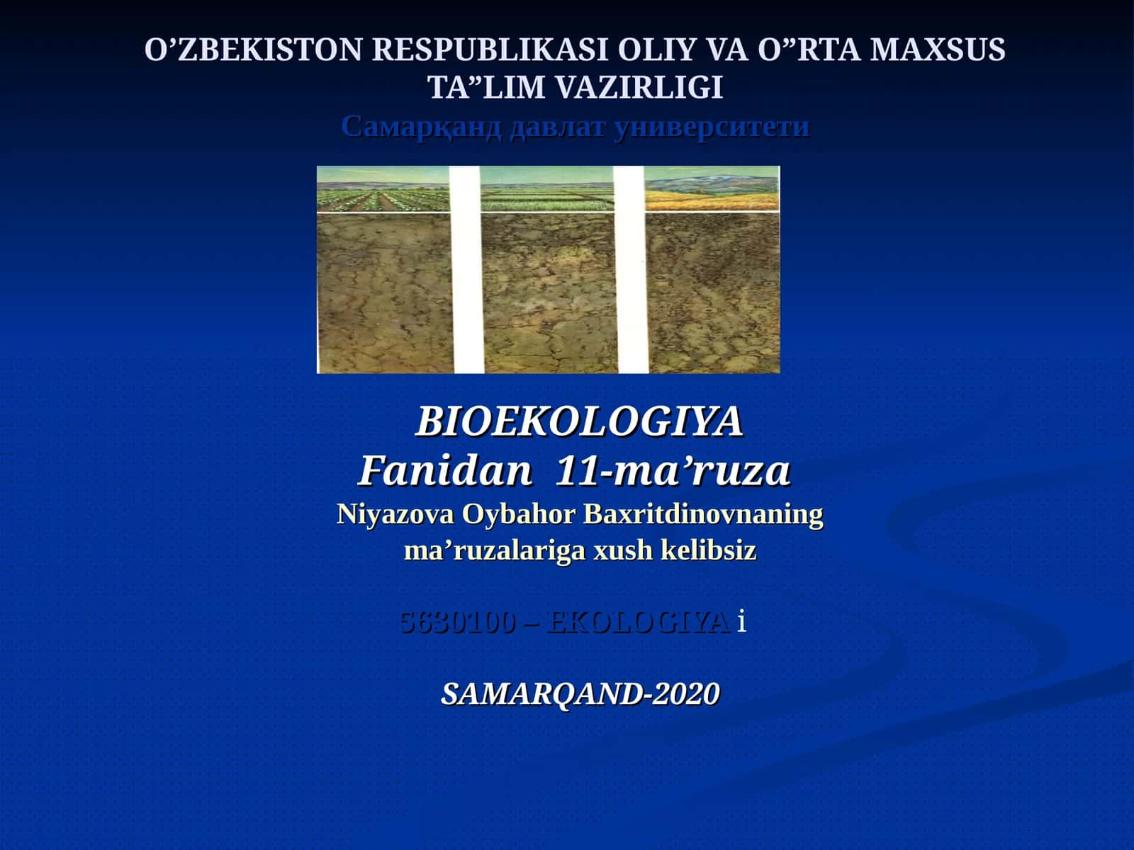 BIOEKOLOGIYA