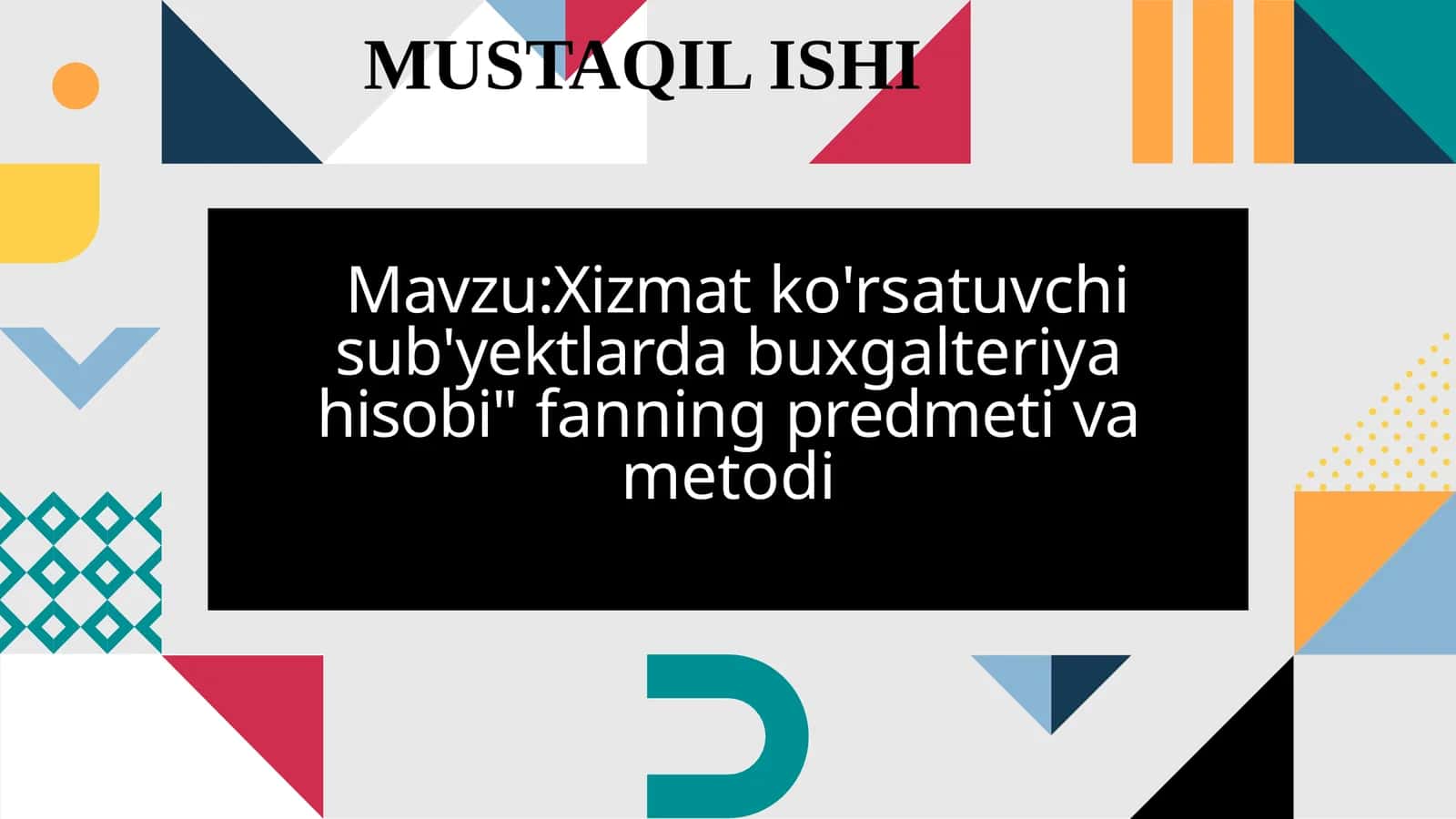 Fanning predmeti va metodi