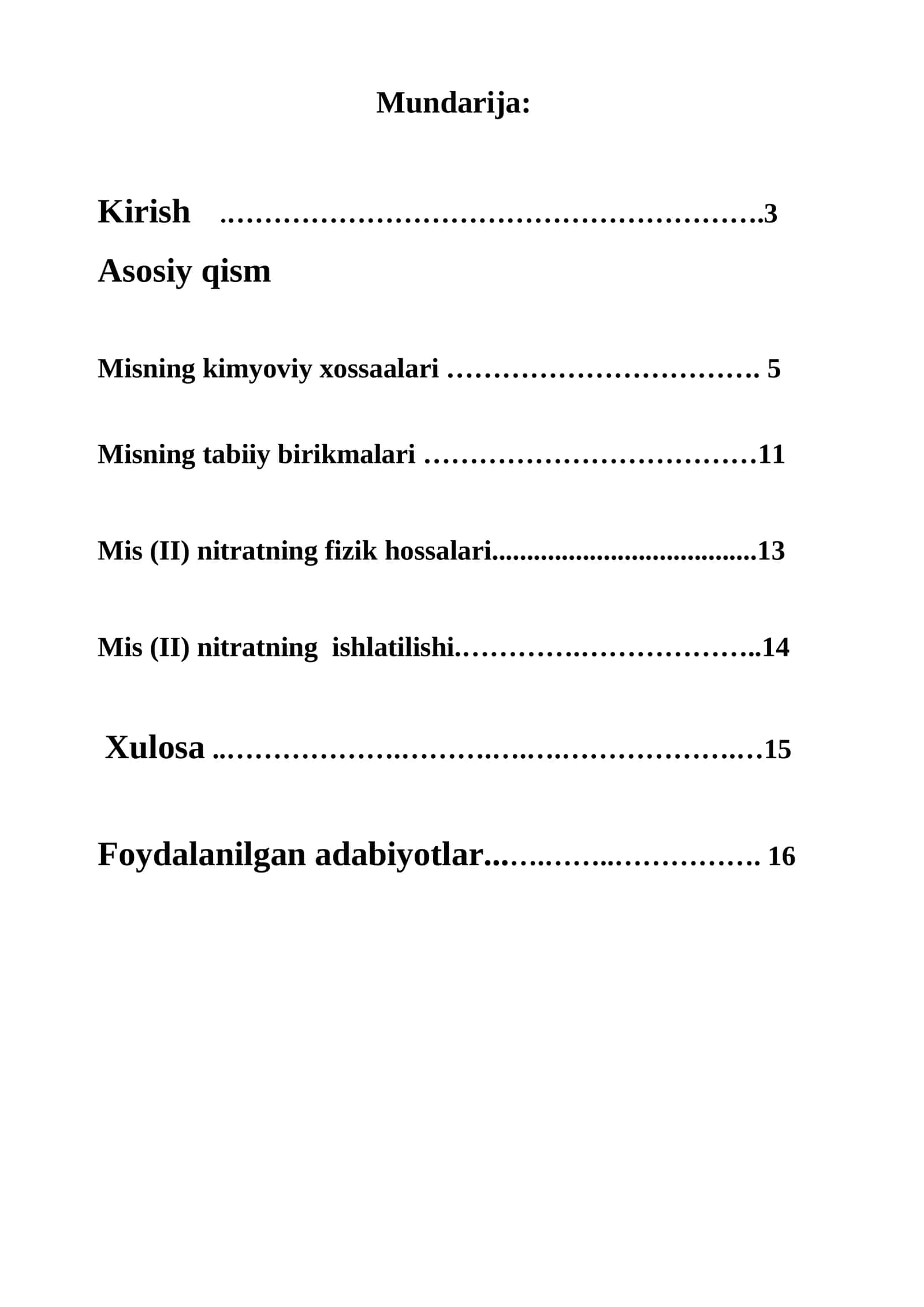 MIS (II) NITRATNING OLINISHI VA XOSSALARI