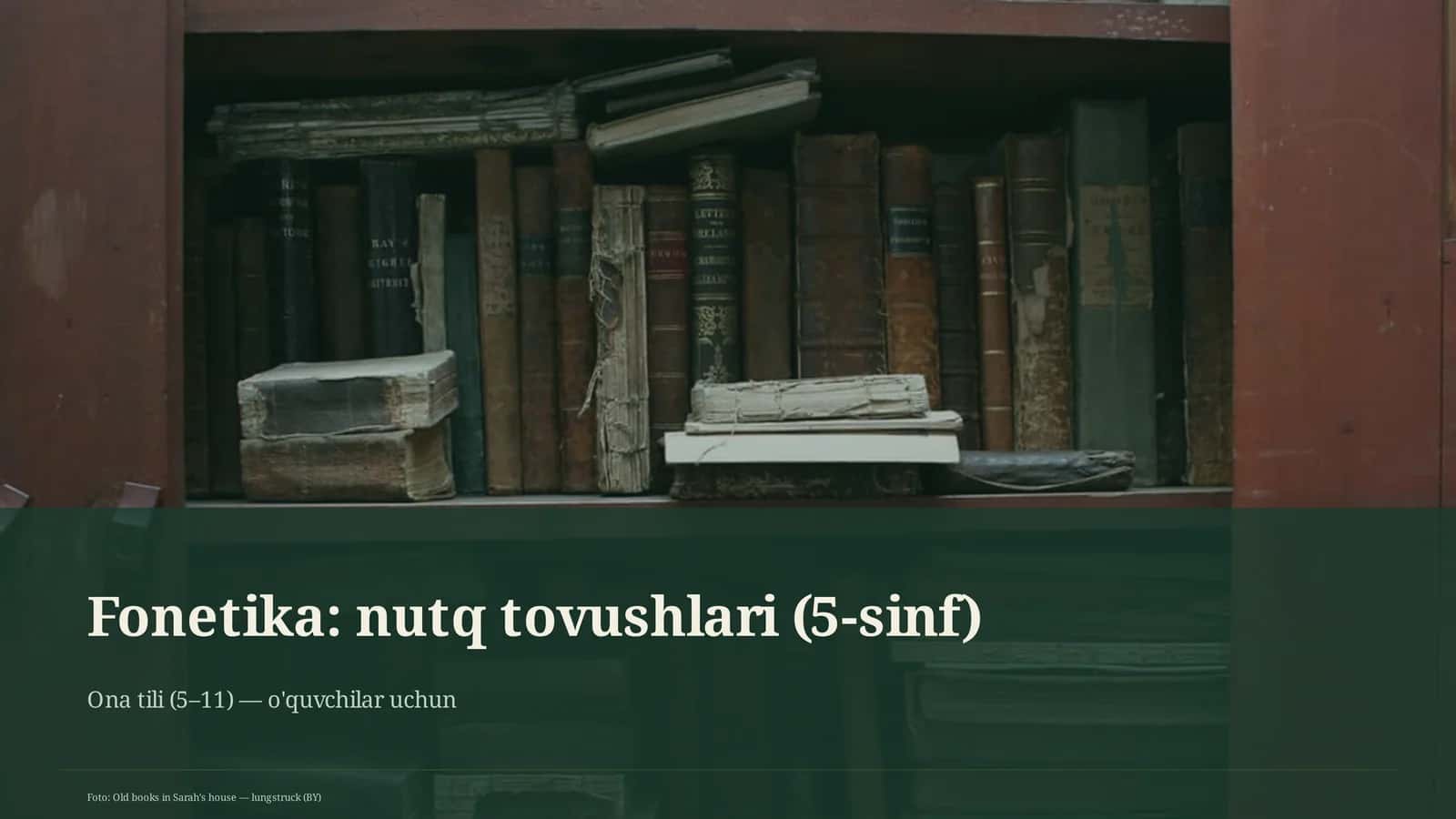 Fonetika: nutq tovushlari (5-sinf)