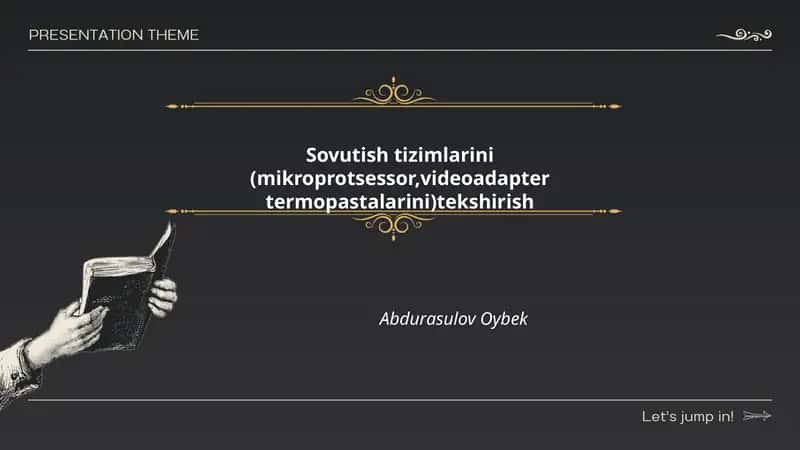 Sovutish tizimlarini (mikroprotsessor,videoadapter termopastalarini)tekshirish Abdurasulov Oybek
